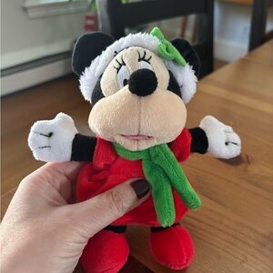 Christmas Disney Minnie Mouse Plush Toy - Red and Green